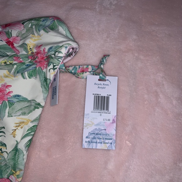 Loveshackfancy x Hurley floral pink green and blue bikini bottoms size small - Picture 4 of 8